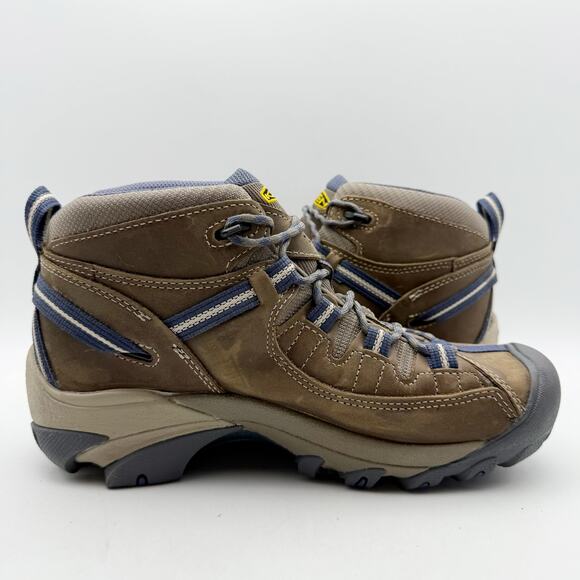 Keen Womens Targhee ll Mid Hiking Boot US 9.5 Brown Blue Waterproof Leather NWOB - Picture 4 of 12
